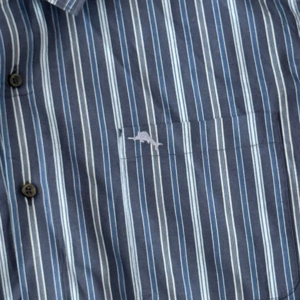 Tommy Bahama Newport Coast Button Down Blue Stripe XXL Classic